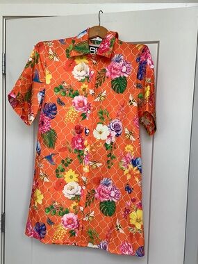 Floral-Print Orange dress